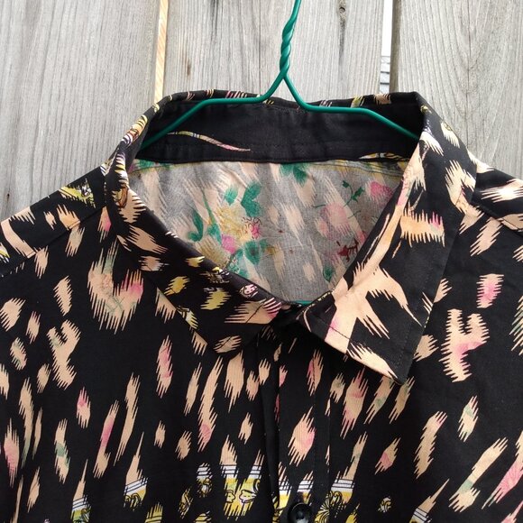 Leopard Print Shirt 2XL Large with Button Front Collar 52" Chest 2000s Y2K - Picture 5 of 14